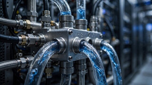 Liquid cooling manifold with pipes and coolant flow for advanced thermal management in data center
