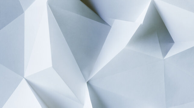 Abstract white low poly geometric paper texture background
