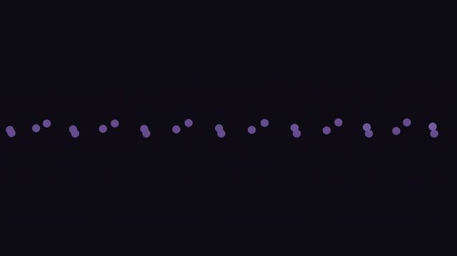 Abstract Dots Moving on Black Background