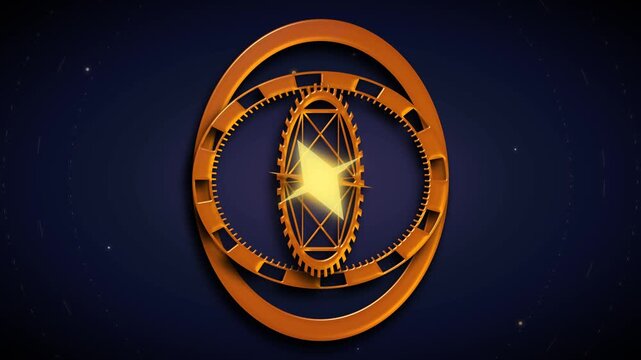 Celestial Astrolabe Gold Clockwork Space Background
