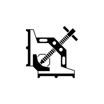 This is a minimalist vector illustration of a Welder Corner Clamp icon, featuring a simple, clean, and solid glyph style. The icon can be used as a symbol, sign, or logo.