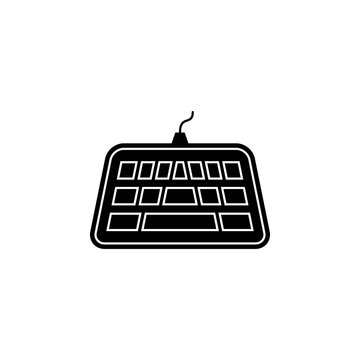 This is a minimalist vector illustration of a Keyboard icon, featuring a simple, clean, and solid glyph style. The icon can be used as a symbol, sign, or logo.