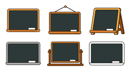 Set of chalkboard and blackboard sign illustrations © Andrei