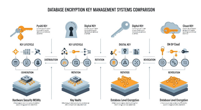 Diagram of key management system components for cybersecurity.