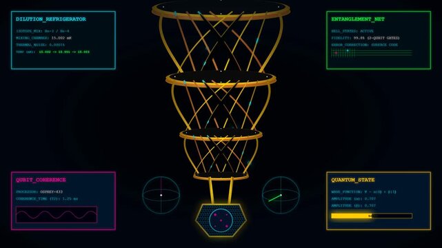 Technology Quantum Processor Qubit Entanglement Superposition Computer Loop