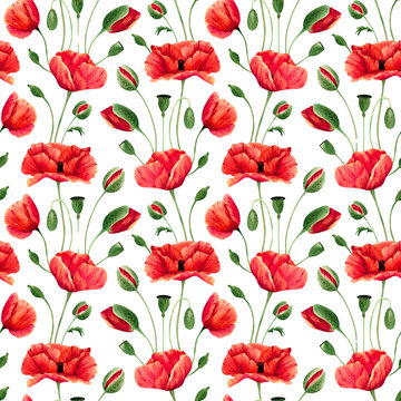Hand-Drawn Seamless Floral Background with Botanical Flowers, Roses, Lotus, Hearts, Leaves and Blossoms | Elegant Spring Summer Nature Wallpaper Pattern | Soft Pastel Vector Line Art for Fabric, Texti