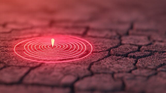 Target and Pin Target with a pin and surrounding radius, indicating a specific area of focus.