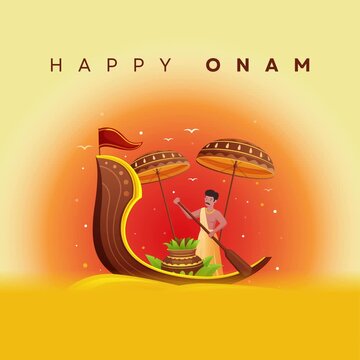 Onam Yellow And Orange Minimal Greeting Video