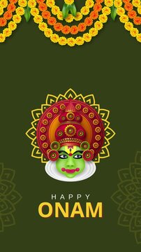 Onam Yellow Orange and Green Traditional Greeting Video Story