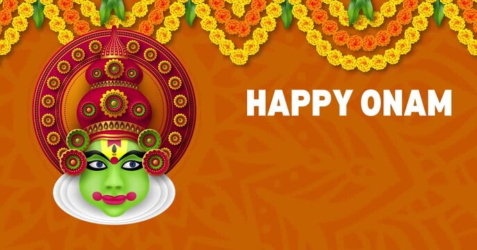 Onam Orange Illustrative Greeting Video