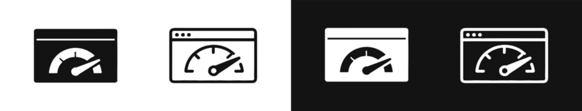 Website Speed Optimization and Performance Testing Icons Set