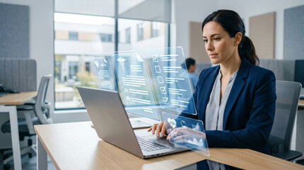 Fototapeta premium Electronic Medical Records concept with Healthcare Administrator