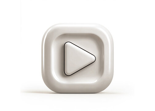 White rounded square play button icon with a dark outline, symbol for video or audio playback.