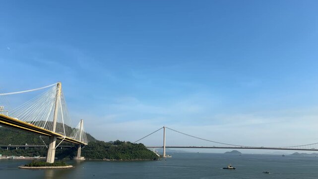 suspension bridge in hong kong,  Kap Shui Mun Bridge