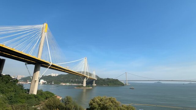 suspension bridge in hong kong,  Kap Shui Mun Bridge
