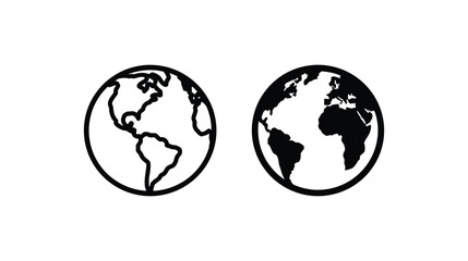 Fototapeta premium Globe icon vector design of the world map with geography