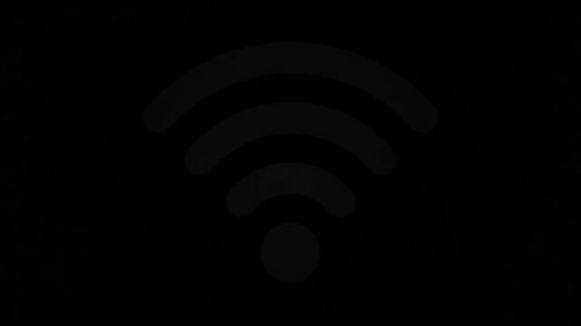 Pulsing orange wifi neon icon animation glowing