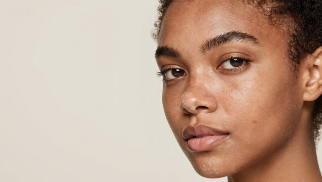Radiant Woman with Vitiligo Celebrating Natural Skin Texture