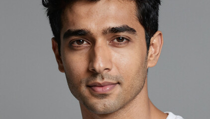 Naklejka premium South Asian Man Grooming and Hydrated Natural Skin