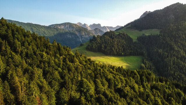 Landscape at the Walchsee in the Austrian Alps.