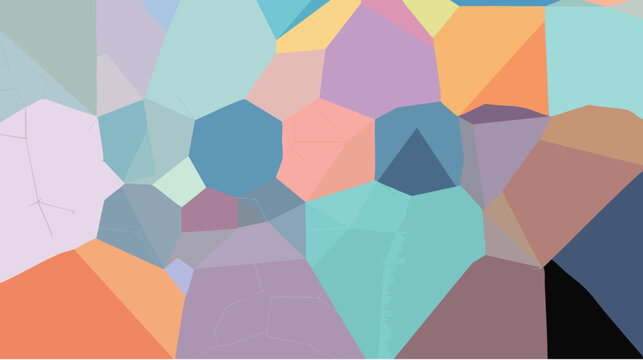 Colorful geometric mosaic pattern irregular polygons in soft pastel tones and flat style.
