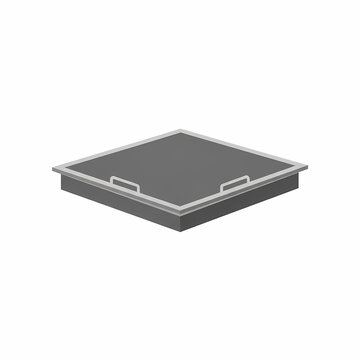 Industrial heavy duty metal square manhole cover hatch for sewer access with iron handles designed for urban infrastructure drainage systems providing reliable and durable entry point for street