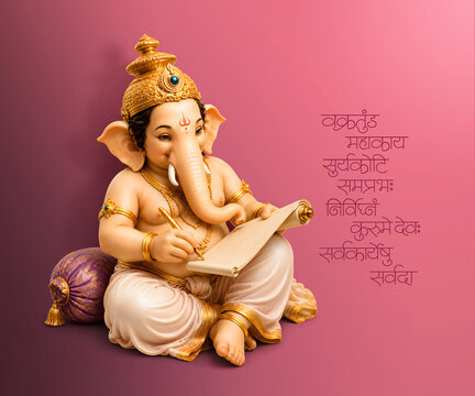 Happy Ganesh Chaturthi Festival for Invitation, Poster, Social Media Post Design Background	