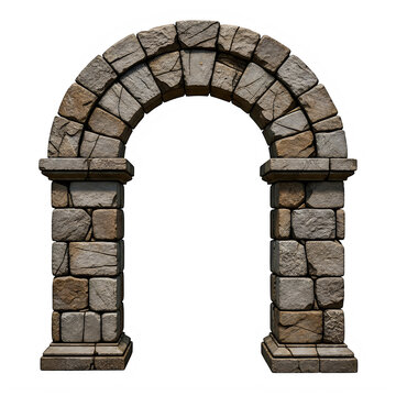 Ancient stone archway with rough textured blocks