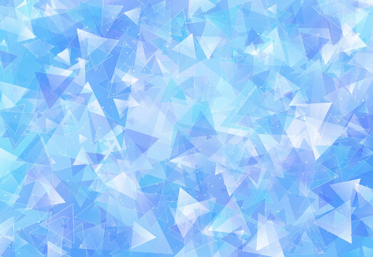 Abstract Blue Geometric Background Mosaic Of Light Blue And Cyan Triangular Shapes Pattern