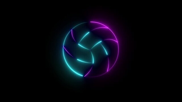 Glowing Neon Chat GPT Icon Animation. AI Chatbot Logo Loop, Technology UI Symbol, and Virtual Assistant Visual Effect. 4k motion video.