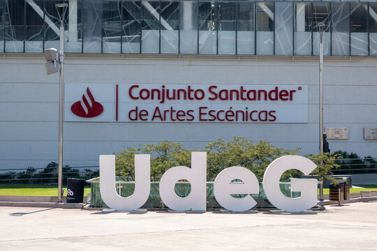 Zapopan, Mexico - February 28 2026: Santander Performing Arts Center, part of the University of Guadalajara (UdeG), located in Zapopan, Mexico. Modern architectural design for cultural events and educ