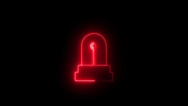A vivid representation of a red emergency alert light, symbolizing urgency, safety, and warning in digital environments.4k video animation.