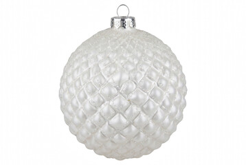 Obraz premium Elegant pearlescent quilted Christmas tree ornament with glitter detail