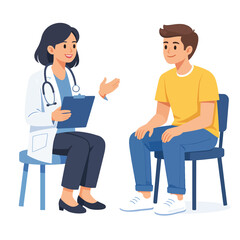 Obraz premium Doctor consulting with patient in clinic, healthcare professional advice