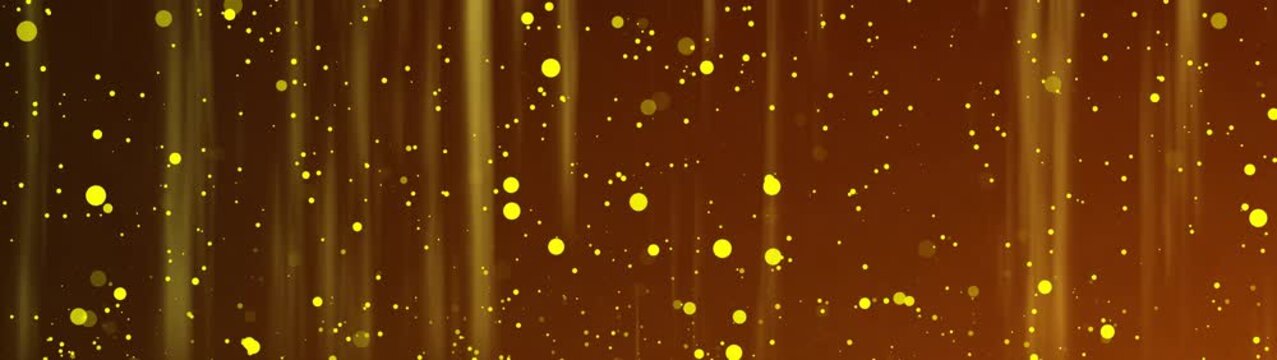 Golden particles floating background lights, glowing bokeh particles, luxury elegant shimmering light, animation on blackground, 4k video