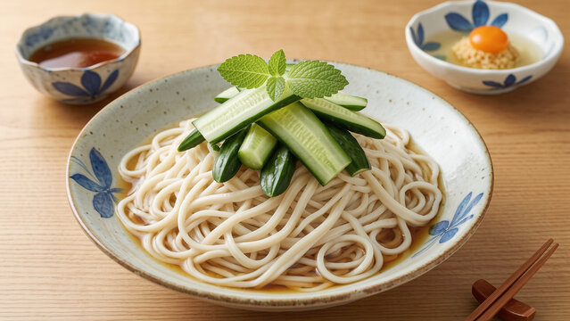 Cold Somen Noodles with Cucumber