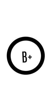 B+ mark test stamp, score mark illustration vector, examination illustration vector