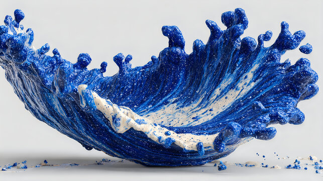 Dynamic blue paint splash glossy liquid abstract artistic motion Images