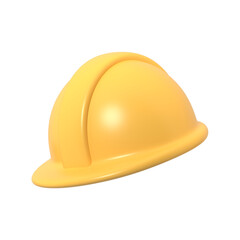 Fototapeta premium Bright Yellow Safety Hard Hat a Crucial Element of Workplace Protection and Industrial Gear on a Plain.3d render