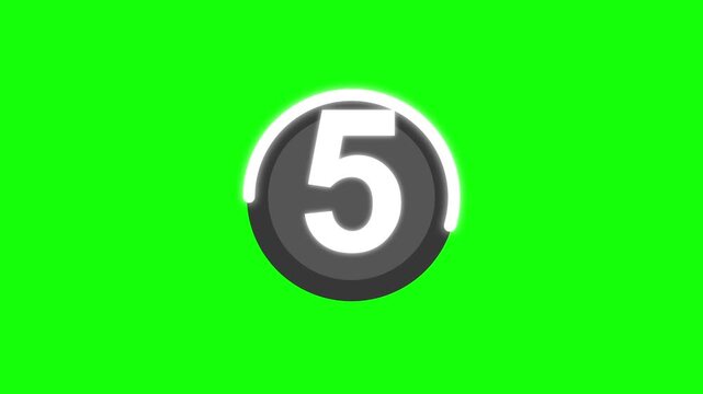 10 second countdown timer  with a vibrant green screen background, suitable for countdowns or scoring.