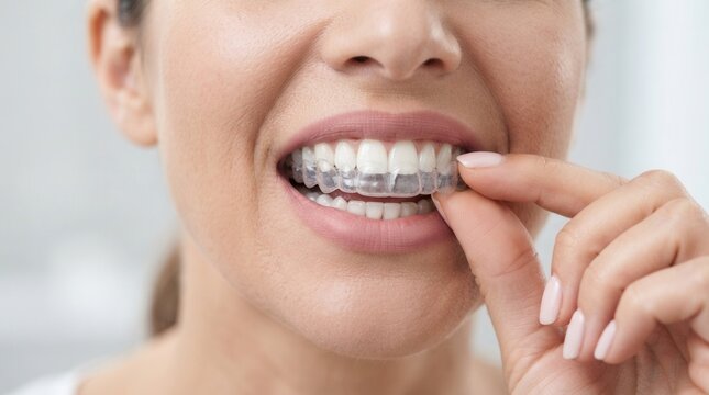 Clear aligner dental night guard for teeth straightening