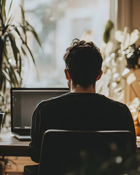 Remote worker in working hour review a new project