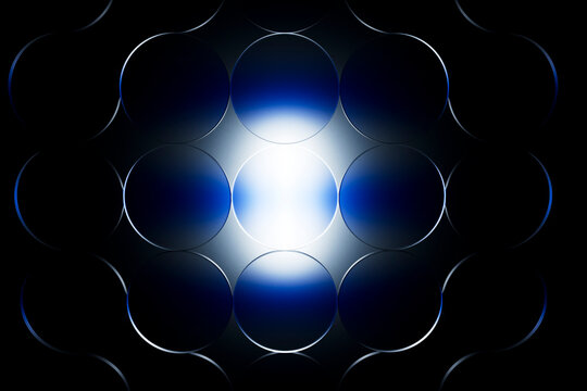 Abstract Blue Glowing Circular Pattern
