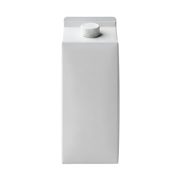 White carton with a white screw cap on a black background Keywords: carton, white, box, container