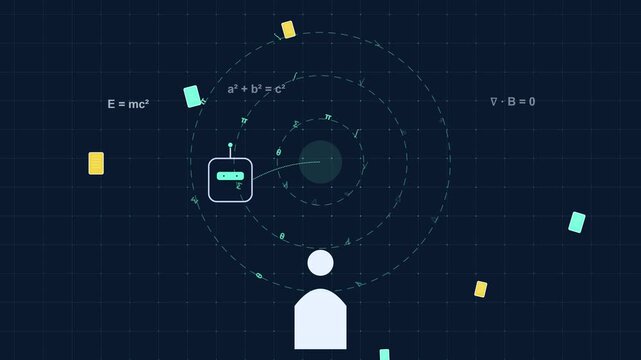 Artificial Intelligence Tutoring Concept with Digital Science Formulas
