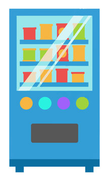 Minimalist snack vending machine icon with a glass front and buttons isolated on a white background commerce and convenience concept