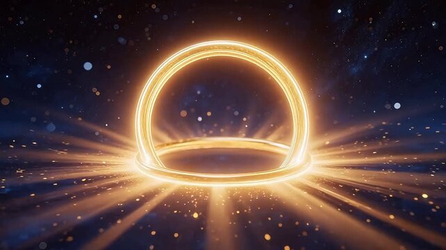 Golden ring glowing in space