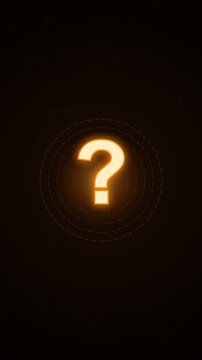 Glowing Question Mark Symbol on Dark Background for FAQ Concept