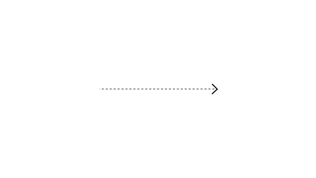 right arrow direction icon with dotted line animation on white background. dot arrows icon sign animated with alpha channel. background. dot arrows icon sign animated with alpha channel. 