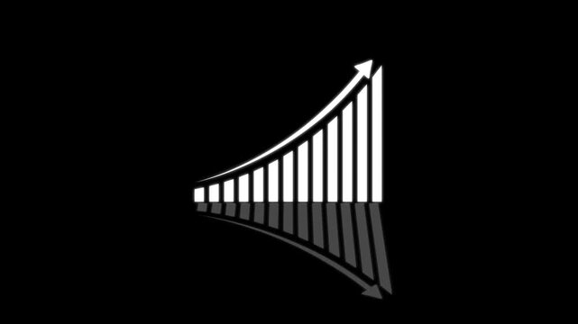 Arrow up business graph icon animation. Increasing business growth chart animation.  Going up business graph concept. By Motion expert.4k video